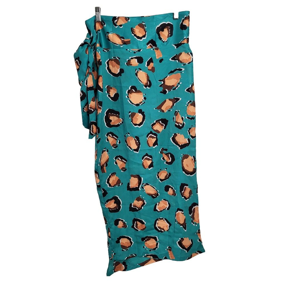 Never Fully Dressed Teal and Brown Leopard Maxi Skirt